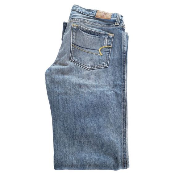 American Eagle Hipster Fit Frayed Look Light Blue Wash Women's  4 Reg - Picture 7 of 15